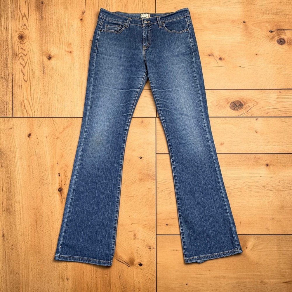 Levis 515 Boot Cut Jeans Womens 10L Blue Medium Wash Stretch Denim Western